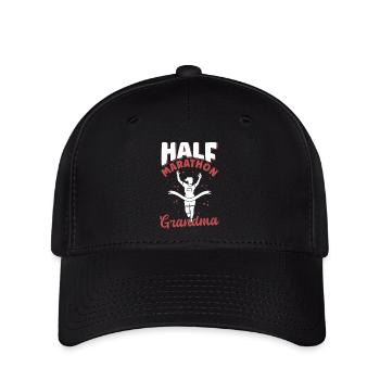 Demi-marathon Grand-mère Demi-marathon Cadeau - Casquette Flexfit - noir - Devant