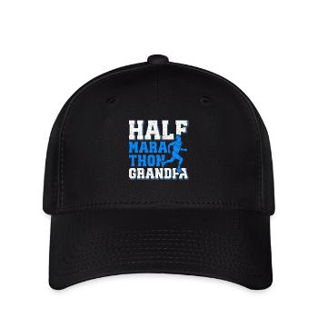 Demi-marathon Grand-père Cadeau de demi-marathon - Casquette Flexfit - noir - Devant
