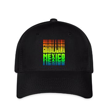 Guadalajara Mexiko Regenbogen Design - Flexfit Cap - Schwarz - Vorne