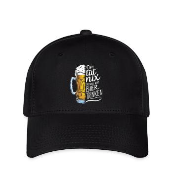 He doesn't do anything, he just wants to drink beer - Flexfit Cap - black - Front