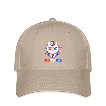 Vierter Juli Nationalfarben Nationalfeiertag USA - Flexfit Cap - Khaki - Vorne