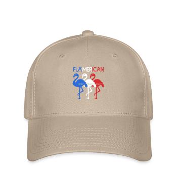 Vierter Juli Nationalfarben Nationalfeiertag USA - Flexfit Cap - Khaki - Vorne