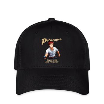 BOULES DE PÉTANQUE FUN ET FRIENDS - Casquette Flexfit - noir - Devant