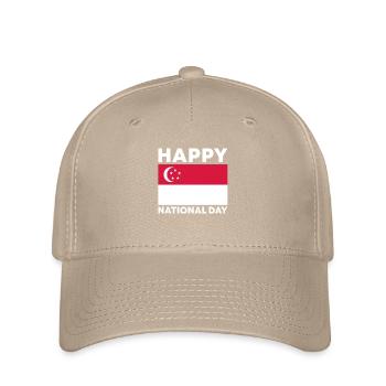Singapur Nationalfeiertag - Flexfit Cap - Khaki - Vorne