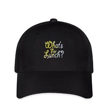Qu’est-ce qu’on mange pour le déjeuner ? - Casquette Flexfit - noir - Devant