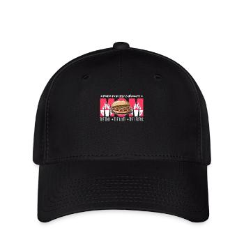 Porc effiloché Une maman passionnée de barbecue adore la viande grillée - Casquette Flexfit - noir - Devant