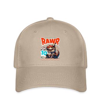 10e anniversaire Rawr T Rex dinosaure - Casquette Flexfit - kaki - Devant