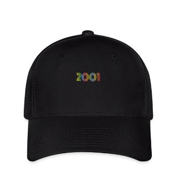 2001 Anniversaire Funky Année - Casquette Flexfit - noir - Devant