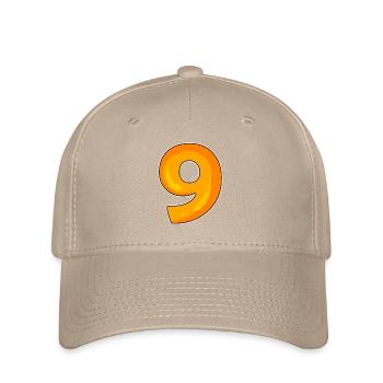 Number 9 - Nine - 9 Motif - Flexfit Cap - khaki - Front