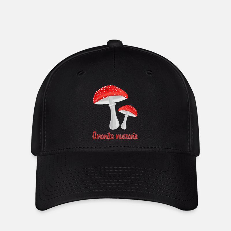 Champignons d’automne - Casquette Flexfit - noir