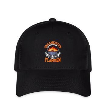 Grillmeister Herscher sur la braise griller la grille du barbecue - Casquette Flexfit - noir - Devant