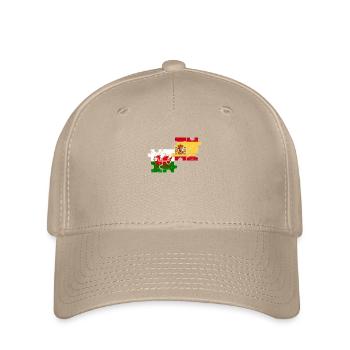 Wales Spanien Vintage Flagge Spanier Waliser - Flexfit Cap - Khaki - Vorne