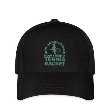 Funny Tennis Player Racket - Flexfit Cap - Schwarz - Vorne