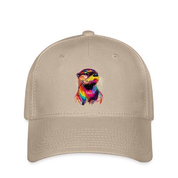 Otter Colorful Rainbow Sea Otter Marten Cute Otter - Flexfit Cap - khaki - Front
