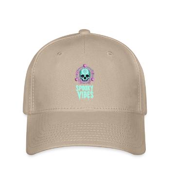 Pentagramm und Totenschädel Halloween Design - Flexfit Cap - Khaki - Vorne