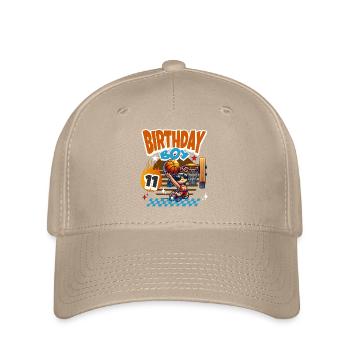 Basketball 11. Geburtstag - Flexfit Cap - Khaki - Vorne