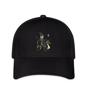 Gruselige Teufelskatze Düsterer Katzenreiter - Flexfit Cap - Schwarz - Vorne