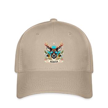 Bavaria Beer Tent Deer Servus Dialect Funny Cool - Flexfit Cap - khaki - Front