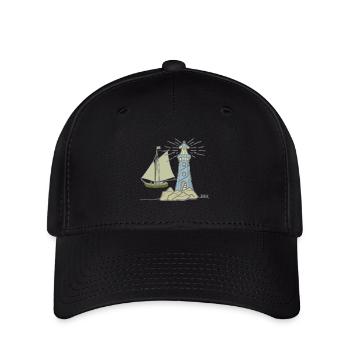 Leuchtturm maritim Segelschiff Schiff Schiffe Meer - Flexfit Cap - Schwarz - Vorne