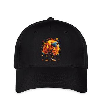 HERBST BAUM - Flexfit Cap - Schwarz - Vorne