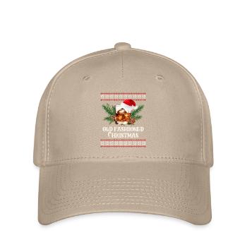Old Fashioned Whiskey Funny Christmas Cocktail - Flexfit Cap - khaki - Front