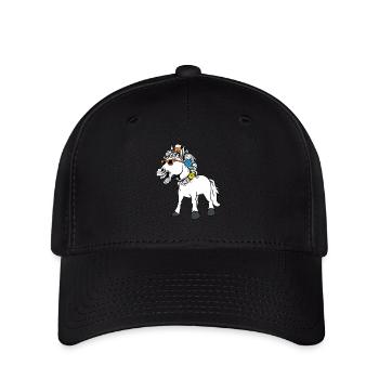 Cheval, Chevaux, Dame, Drôle, Drôle, Drôle, Gaule - Casquette Flexfit - noir - Devant