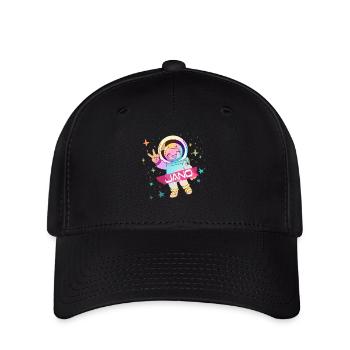 JANO - Beau nom de garçon avec astronaute mignon - Casquette Flexfit - noir - Devant