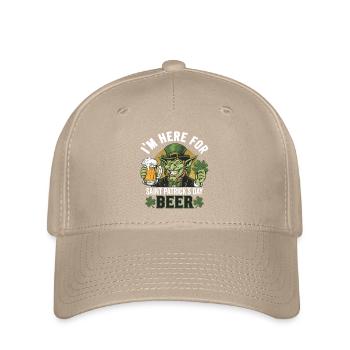 St. Patrick`s Day Beer Leprechaun Kobold Bier - Flexfit Cap - Khaki - Vorne