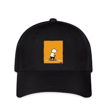 Petit ours polaire sur des patins - Casquette Flexfit - noir - Devant
