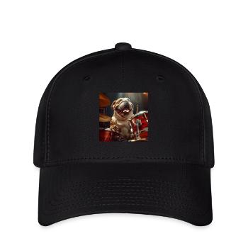 Chien - Casquette Flexfit - noir - Devant