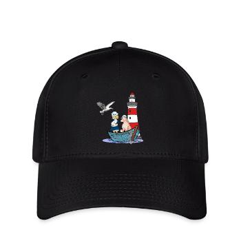 Girl Lighthouse Maritime Boat Sheep Seagull Child - Flexfit Cap - black - Front