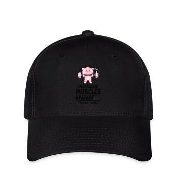 Haltérophile chat Renforcement musculaire Gym Humour - Casquette Flexfit - noir - Devant