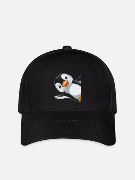Pinguin Pinguine Tier - Flexfit Cap - Schwarz