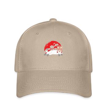 Kanji Japonais Chat Masque Samouraï - Casquette Flexfit - kaki - Devant