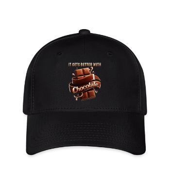 IT GETS BETTER WITH CHOCOLATE - Flexfit Cap - black - Front