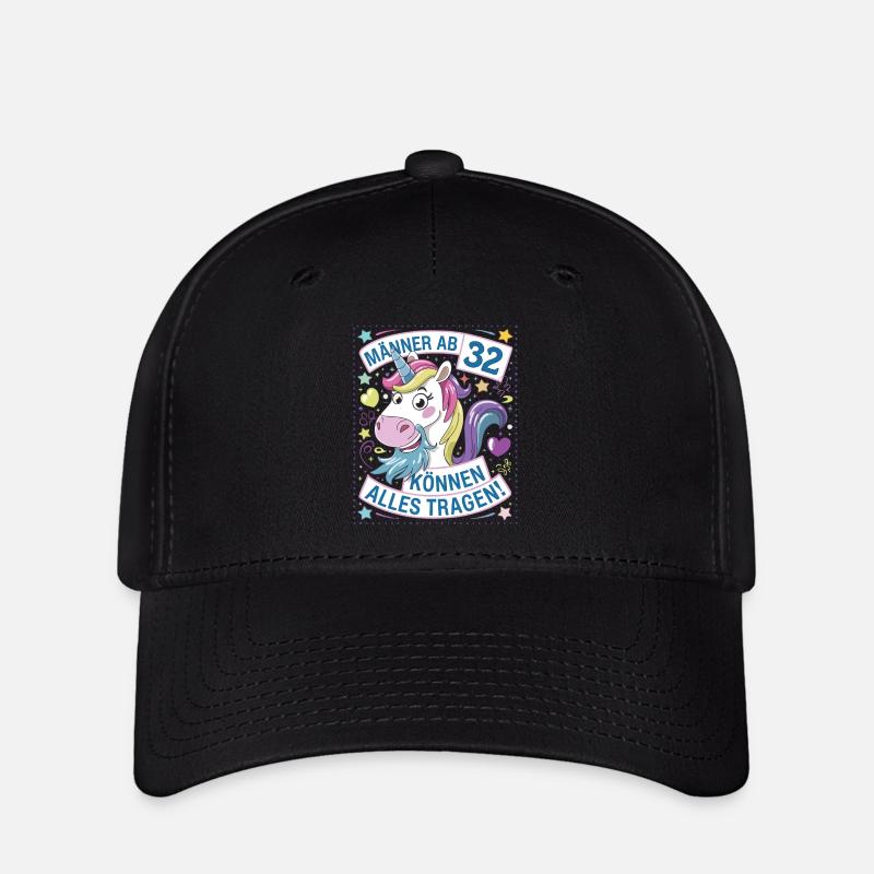 Men over 32 can wear anything for their 32nd birthday - Flexfit Cap - black