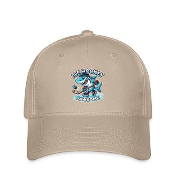 Eishockey ist Jawsome Funny Shark Lover Sport Wortspiel - Flexfit Cap - Khaki - Vorne