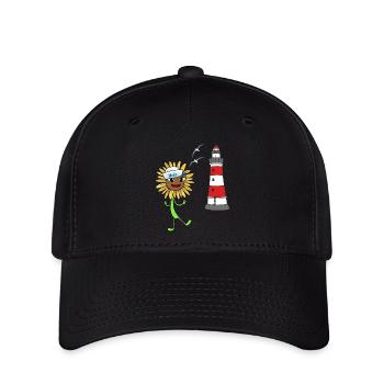 Sailor Sunflower Lighthouse Maritime Moin - Casquette Flexfit - noir - Devant