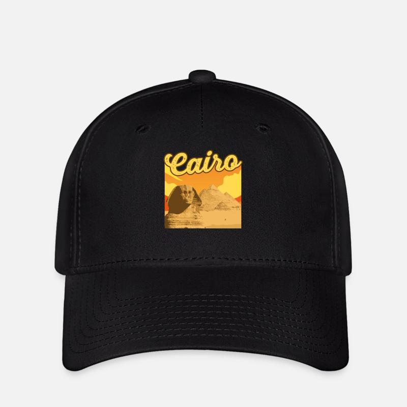 Hieroglyphs Cairo Egyptian Mythology - Flexfit Cap - black