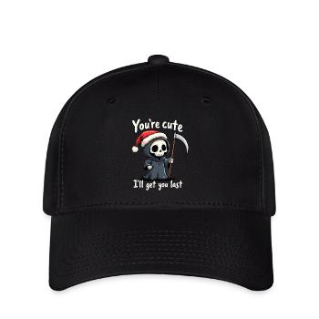 Süßer Sensenmann mit Weihnachtsmütze - Flexfit Cap - Schwarz - Vorne