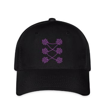 Weiße Alpen Edelweiß Blume Bergblume Berge Wandern - Flexfit Cap - Schwarz - Vorne
