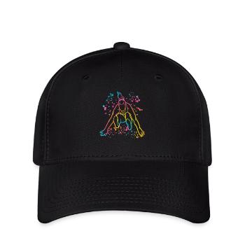 Weitspringer Weitspringen Kinder Weitsprung - Flexfit Cap - Schwarz - Vorne
