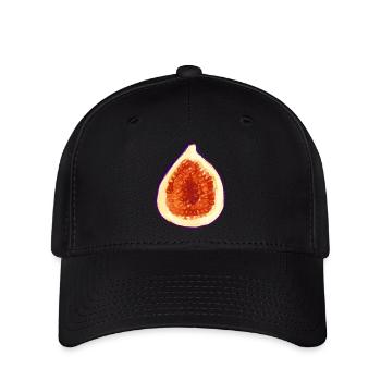 Feigen Kostüm Karneval Fasching Outfit Obst Feige - Flexfit Cap - Schwarz - Vorne