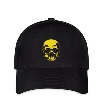 Skull Skull Skull Yellow - Flexfit Cap - black - Front