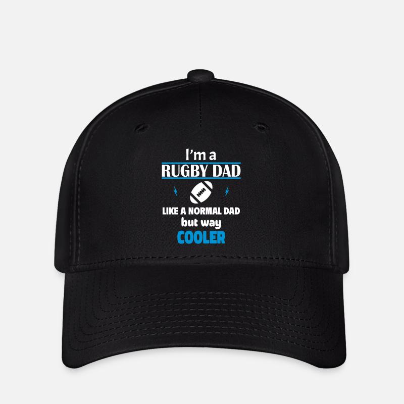 Ich bin ein Rugby Papa - Flexfit Cap - Schwarz