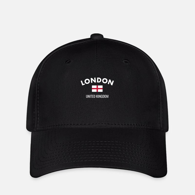 Londres Angleterre Anglais Drapeau Anglais - Casquette Flexfit - noir