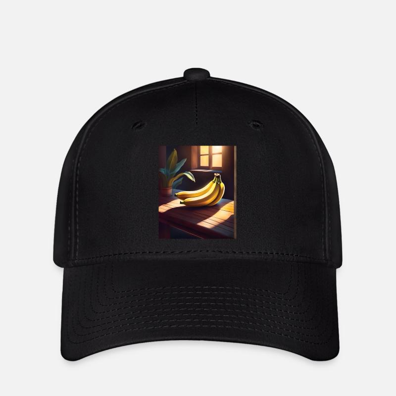 Tasty bananas on a table - Flexfit Cap - black