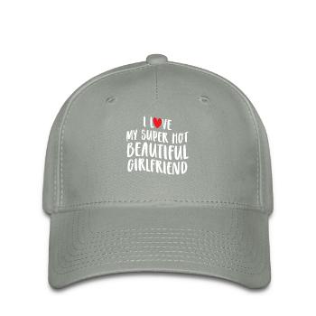 I Love My Girlfriend Couples Boyfriend Gift Idea - Flexfit Cap - green-grey - Front