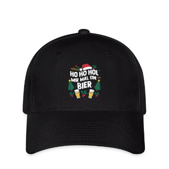 Weihnachten Ho Ho Hol Mir Mal Ein Bier - Flexfit Cap - Schwarz - Vorne