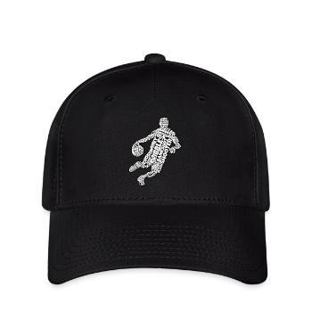 Basketball Calligraphie Cerceaux Basketball - Casquette Flexfit - noir - Devant